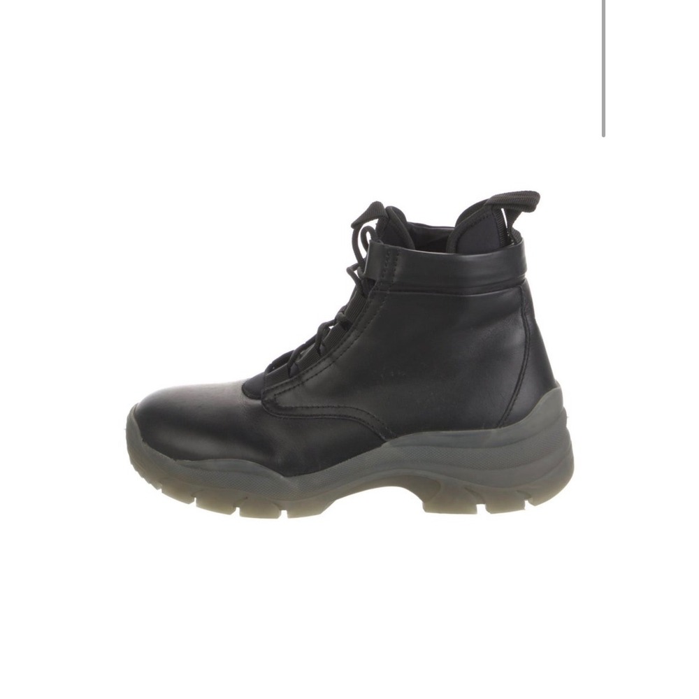 John Elliott Mens Black Leather Hiking Boots Size 10 Lug Sole High Top